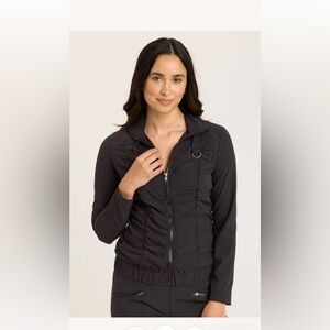 Wearables XCVI momentum whisper stretch ruched jacket black medium